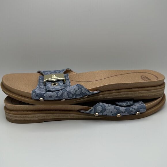 Dr Scholl's Women's Originalist Slide Flat Sandal Chambray Garden Floral Sz 6.5 - Picture 4 of 6